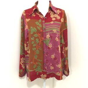 J.H. Collectibles Floral Button Down Long Sleeve Blouse
